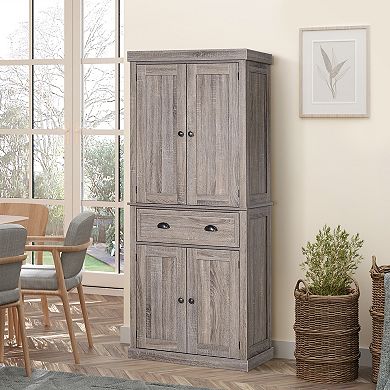 Homcom 72" Kitchen Pantry Cabinet With Drawer, 2 Cupboards