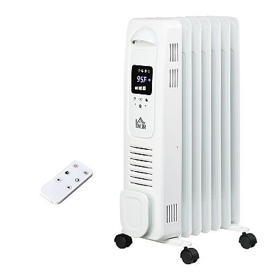 Portable Ceramic Space Heater W/ Remote & Tip-over Protection, White