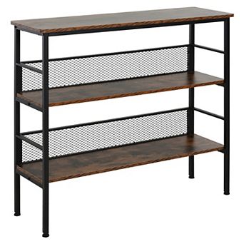 HOMCOM Industrial Ladder Bookshelf with 3 Shelves, 39.25inchW x 12.5"D x 36.25"H