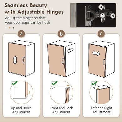 HOMCOM Kitchen Buffet with Hutch, Storage Pantry with 2 Cabinets,