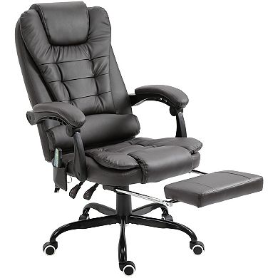 Pu Leather Massage Computer Chair W/ Padded Seat And Adjustable Height