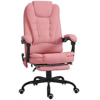 Pu Leather Massage Computer Chair W/ Padded Seat And Adjustable Height