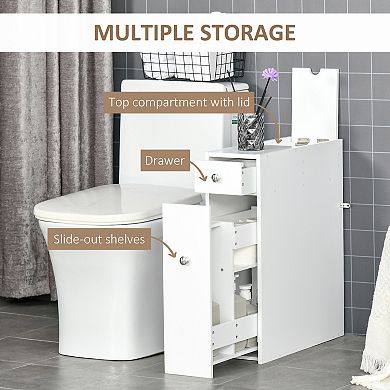 Homcom Bathroom Floor Organizer Freestanding Space-saving Narrow Storage Cabinet