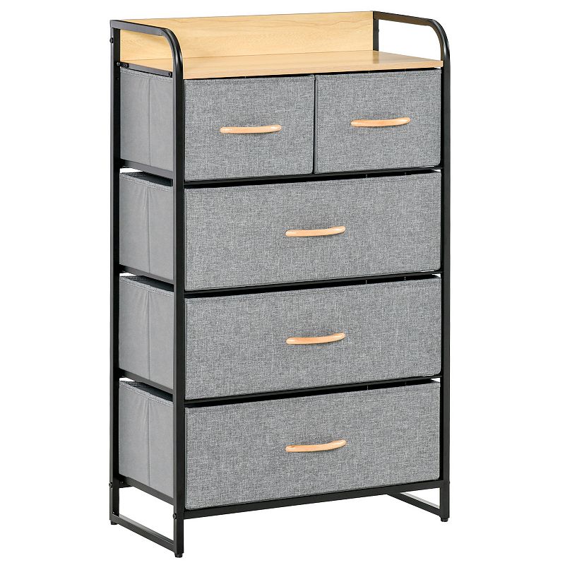 4-Tier Dresser Drawer Organizer, Storage for Clothes (16.5 x 13 In, Light  Gray)
