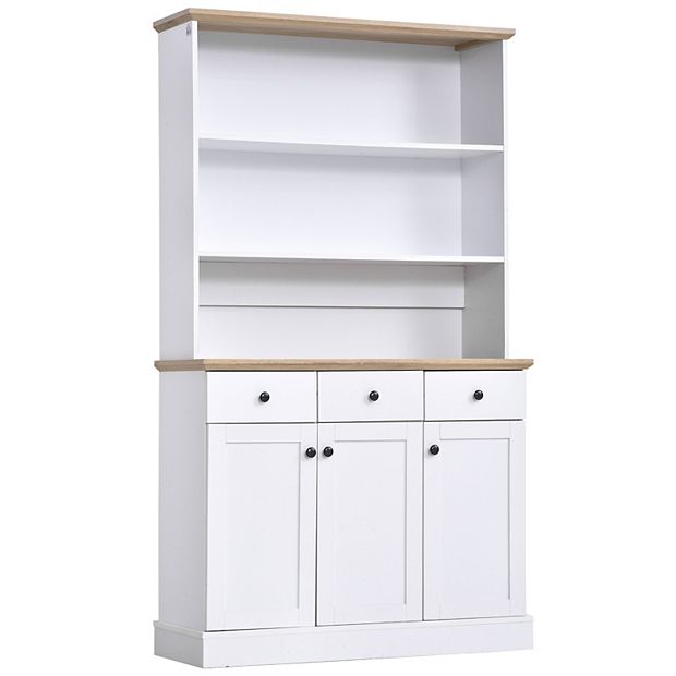 HOMCOM White 71 Kitchen Buffet Hutch Cupboard