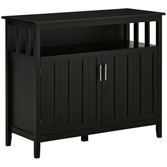Modern Sideboard Server Cupboard Storage Cabinet W/ Adjustable Shelves, White