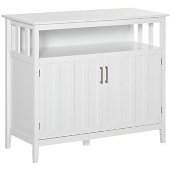 Modern Sideboard Server Cupboard Storage Cabinet W/ Adjustable Shelves, White
