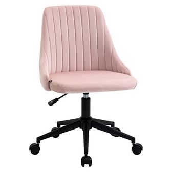 Mid-back Swivel Office Velvet Fabric Scallop Shape Computer Desk Chair, Grey