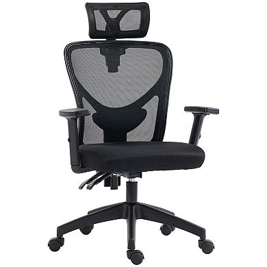 High-back Mesh Computer Office Desk Swivel Chair W/ Adjustable Headrest & Arms