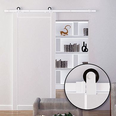6 Ft Modern Antique Style Sliding Barn Wood Door Hardware Closet Set Kit