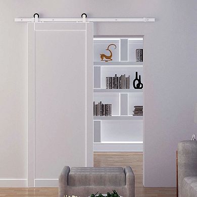 6 Ft Modern Antique Style Sliding Barn Wood Door Hardware Closet Set Kit