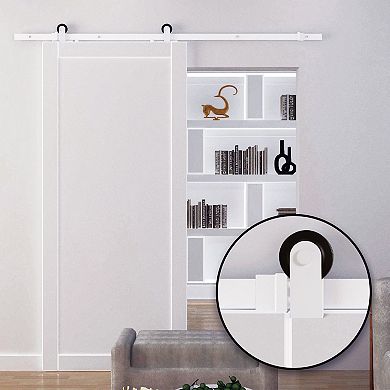HOMCOM 6FT Steel Sliding Barn Door Hardware Track Kit Rail Roller Track System