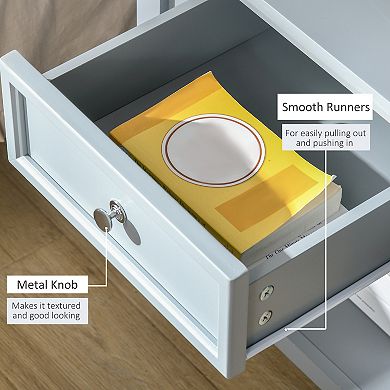 Accent End Table with Tabletop, and Storage Drawer,