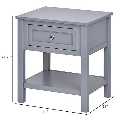 Square Wooden Small Side Coffee Table W/open Bottom Shelf Space For Living Room