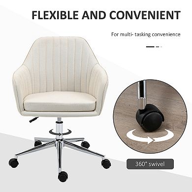 Vinsetto Office Computer Chair w/Tub Shape Design, & Lined Pattern Back,