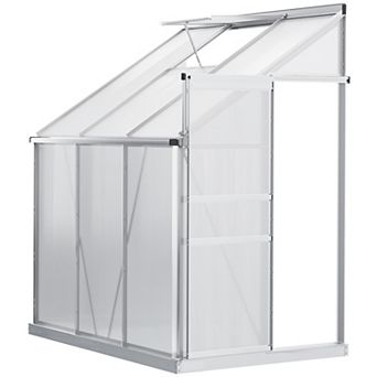 6' X 4' Walk-in Garden Polycarbonate Greenhouse Kit W/ Adjustable Vent, Clear