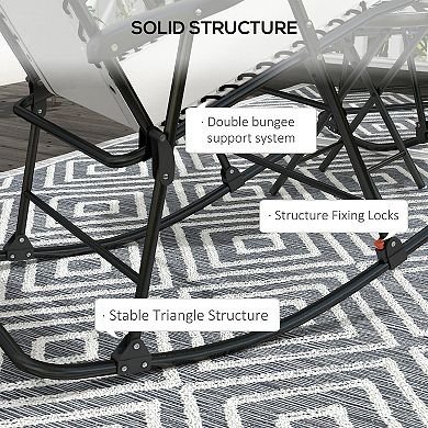 Outsunny Folding Outdoor Rocking Chair Set Of 2 W/ Headrests