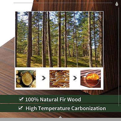 Outsunny Wood Freestanding Fountain, Electric Pump,