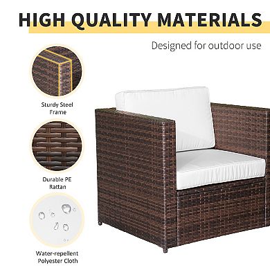 3pc Patio Bistro Set Rattan Wicker Furniture, 2 Armchairs, Table, Black