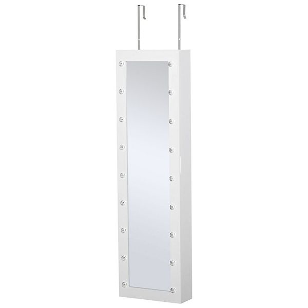 Jewelry Armoire Cosmetic Makeup Cabinet Organizer Over The Door Wallmount White