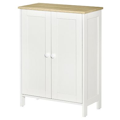 Modern Storage Cabinet Organizer 2-door Cupboard W/ Adjustable Shelves, Grey