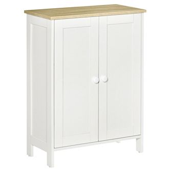 Modern Storage Cabinet Organizer 2-door Cupboard W/ Adjustable Shelves, Grey