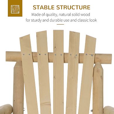 Outsunny Outdoor Adirondack Style Wooden Rocking Chair, Small
