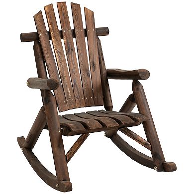 Outsunny Outdoor Adirondack Style Wooden Rocking Chair, Small