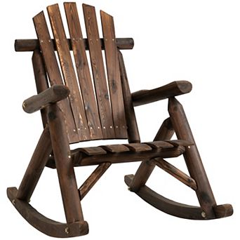 Outsunny Outdoor Adirondack Style Wooden Rocking Chair, Small
