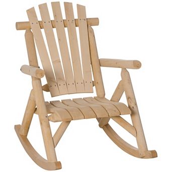 Wood Rocking Chair, Indoor Outdoor Wooden Adirondack Rocker