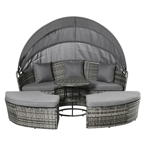 Garden lounge set with adjustable online table