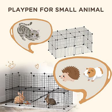 PawHut 36 Panel Pet Playpen Small Animal Cage Metal Wire Indoor Outdoor Portable