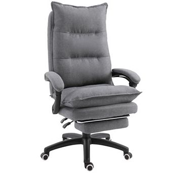Office Chair Adjust Height Recliner With Retractable Footrest, Wheel, High Back