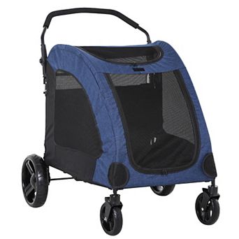 PawHut Pet Stroller Universal Wheel with Storage Basket Grey