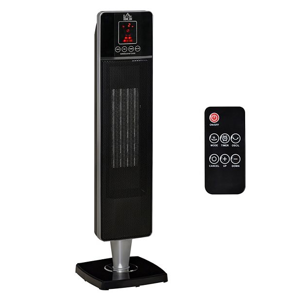 HOMCOM 2 In 1 Portable Electric Tower Heater Oscillating Space Heater for  Indoor Use with Remote