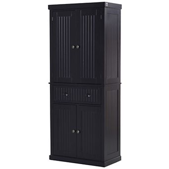 HOMCOM 72inch Traditional Kitchen Pantry Cabinet Cupboard with Doors