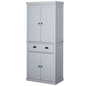 HOMCOM 72" Kitchen Pantry Cabinet Cupboard with Doors, Dark Blue