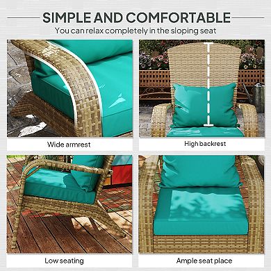 Outsunny PE Rattan Adirondack Lounge Patio Fire Pit Chair