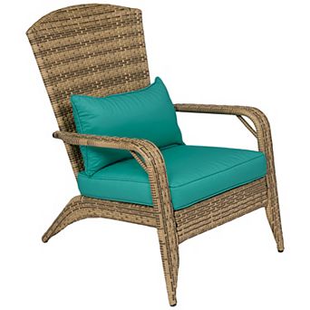 Outsunny PE Rattan Adirondack Lounge Patio Fire Pit Chair