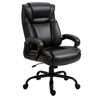 High-back Computer Desk Chair With Adjustable Height And Ergonomic Design, Brown