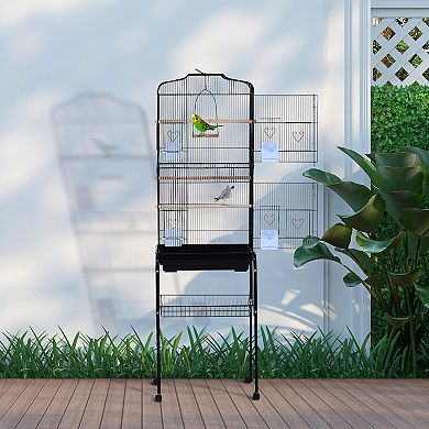 Pawhut Handle/wheels Large Bird Cage Aviary, Parakeet & Parrot Cage