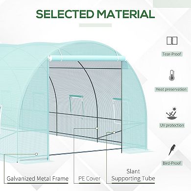 Outsunny 20x10x7ft Heavy Duty Walk-in Greenhouse Outdoor Plant Vegetables Grow