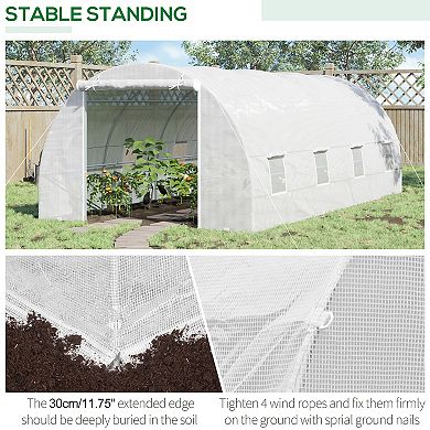 Outsunny 20x10x7ft Heavy Duty Walk-in Greenhouse Outdoor Plant Vegetables Grow