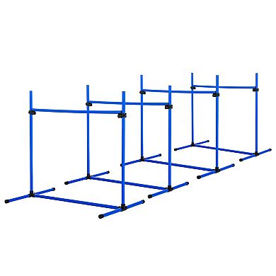 New Canine Agility Set Dog Jumping Training Obstacles Course Free Standing White