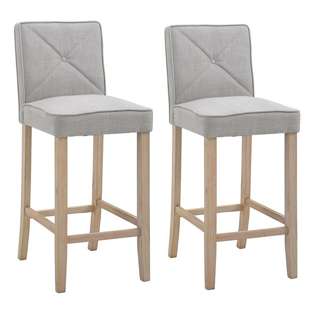 HOMCOM 2 Piece Modern Barstools Upholstered Kitchen Island Chair