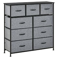 HOMCOM 9 Drawers Storage Chest Dresser Organizer Unit w/ Steel