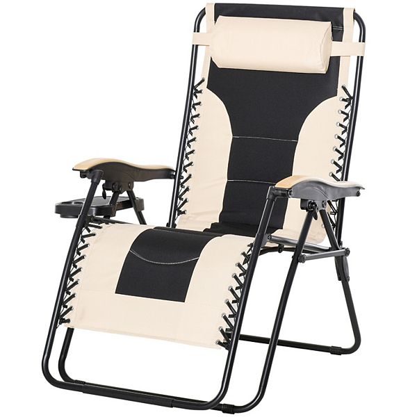 Outsunny Oversized Adjustable Zero Gravity Lounge Chair with a Folding