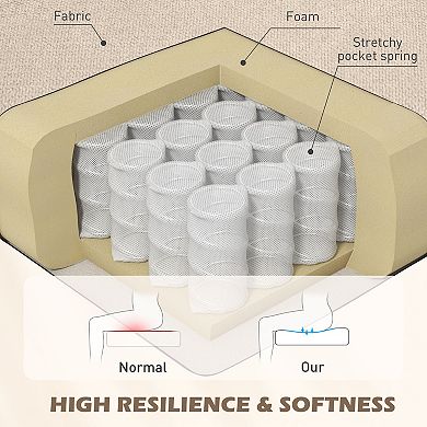 Homcom Accent Chair Button-tufted Armchair With Wingback Round Arms