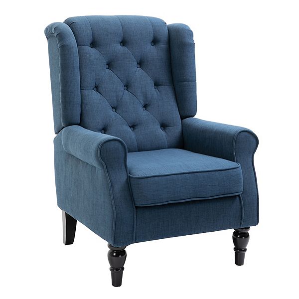 Button Tufted Accent Chair with High Wingback Rounded Cushioned