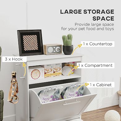 Pawhut Pet Feeder Station Storage Cabinet, Storage Container